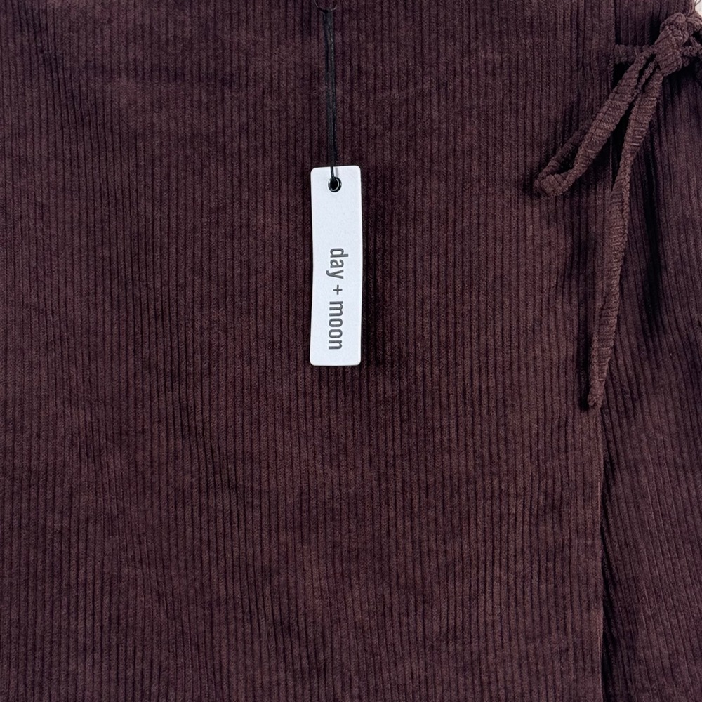Day + Moon Brown Corduroy Wrap Mini Skort NWT Size S - Picture 2 of 6